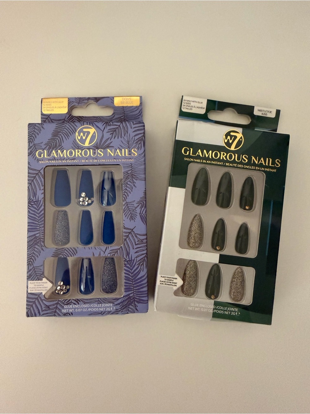 W7 Glamorous Nails Press On Nails Set Bundle